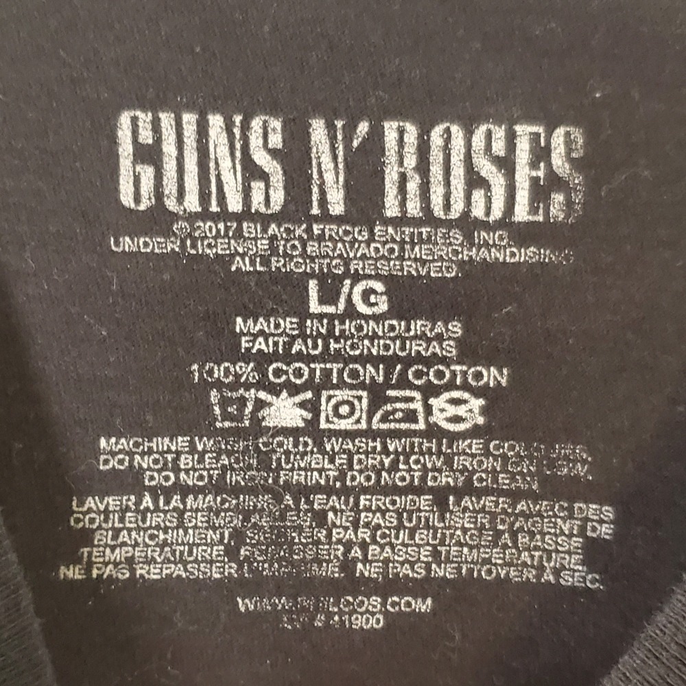 Guns N Roses Band Graphic T-Shirt Large Black Skulls Rock Tee 2017 Authentic - Picture 3 of 6